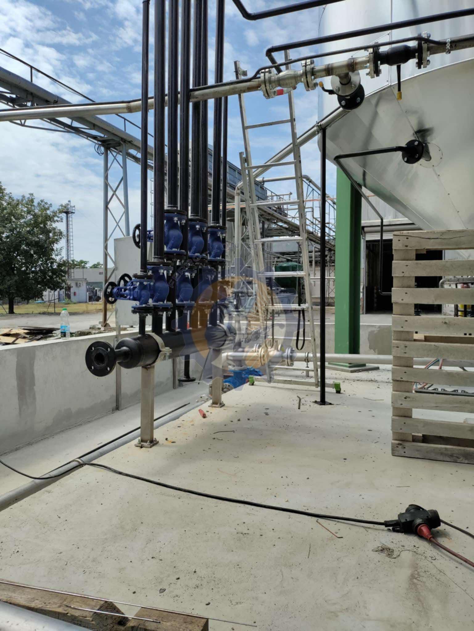 Élelmiszeripari zsírtartály csövezés